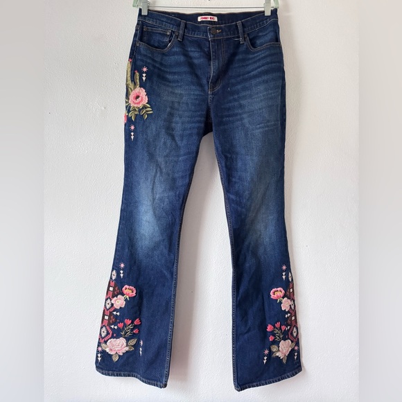 Johnny Was Jesse Floral Cactus Southwest Geometric Embroidered Bootcut Jeans 30 - Picture 3 of 16